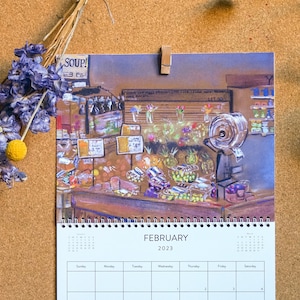 2023 Wall Calendar (Dreamy Mixed Media Art - Nostalgia, Philly, Colorful)