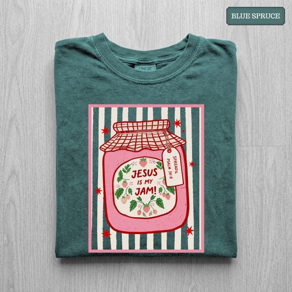 Jesus Is My Jam Shirt, Vintage Faith Tee, Christian Bible Verse Shirt, Funny Faith Shirt, Religious Comfort Colors Tee, Retro Jesus Gift Tee