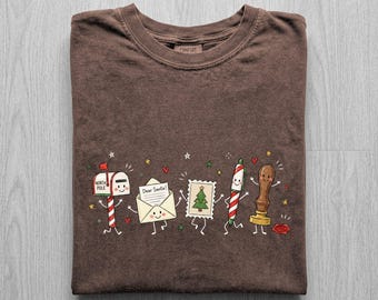 Dear Santa Letter Shirt, North Pole Mailbox Stamp Tee, Letters To Santa Shirt, Comfort Colors Cute Christmas Mail Tee, Kids Sweatshirt