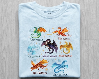 Wings Of Fire Tribes Shirt, Nightwings Seawings Skywings Tee, Pyrrhia Dragon Lover Shirt, Comfort Colors WoF Tee, Dragonets Sweatshirt