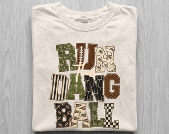 Run The Dang Ball Shirt, Faux Embroidery Football Letters Tee, Funny Football Fan Shirt, Comfort Colors Football Tee, Tailgate Sweatshirt