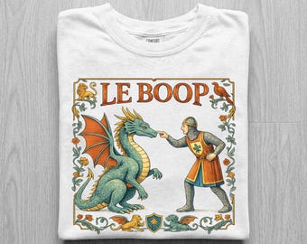 Le Boop Shirt, Knight Booping Dragon Tee, Medieval Manuscript Meme Shirt, Comfort Colors Funny Dragon Tee, Renaissance Faire Sweatshirt