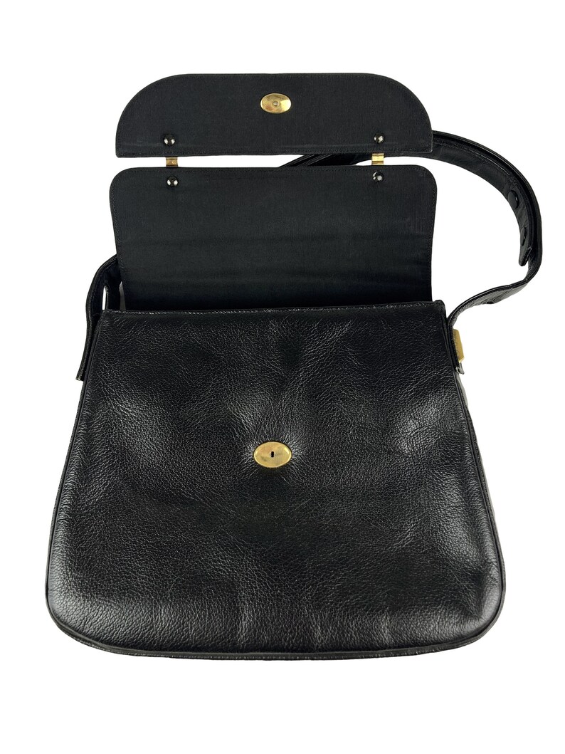 1970s black handbag / adjustable strap image 2