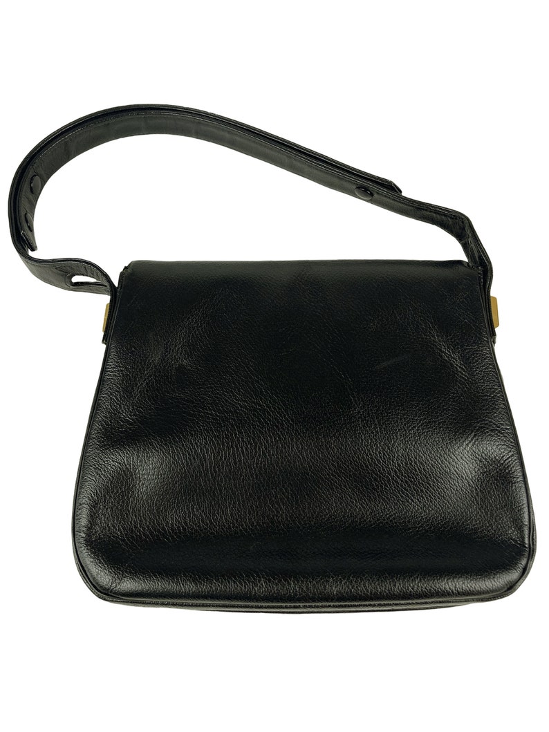 1970s black handbag / adjustable strap image 4