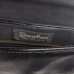 1970s black handbag / adjustable strap image 6