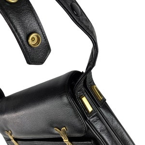 1970s black handbag / adjustable strap image 3