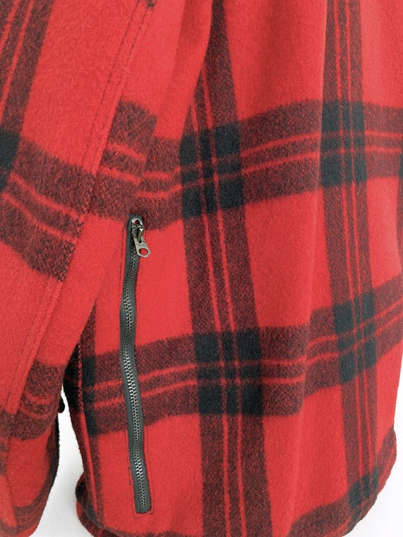 1950s mens wool hunting jacket / plaid red - Gem