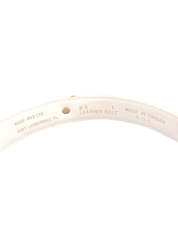 1980s white leather and gold belt - image 4