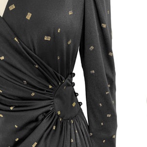 1980s black and gold wrap around dress image 3