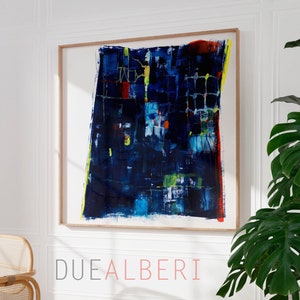 Royal blue Modern Abstract wall art, Blue abstract painting, Bright blue wall art, Large abstract art