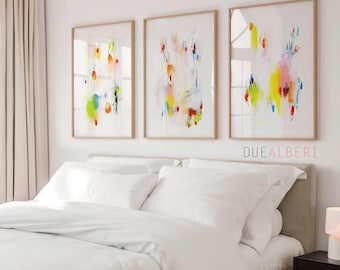 Abstract Wall Art Set of 3, Large Neutral Canvas Prints, Modern Minimalist Painting