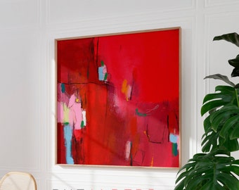 red abstract painting print Large Abstract painting, Abstract Art, red painting Large wall art, Giclee print of Acrylic painting