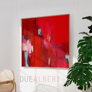 Impression de peinture abstraite rouge Grande peinture abstraite, Art abstrait, peinture rouge Grande peinture d'art mural, Impression giclée de peinture acrylique
