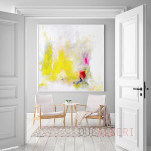 mid century modern abstract painting large wall art prints, living room wall art painting on canvas, Abstract art print gift for the home