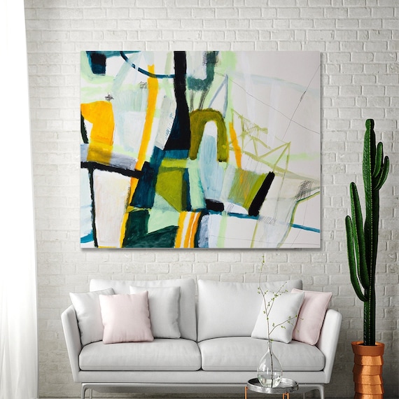 Cuadros Abstractos Grandes Large Abstract Print, Geometric