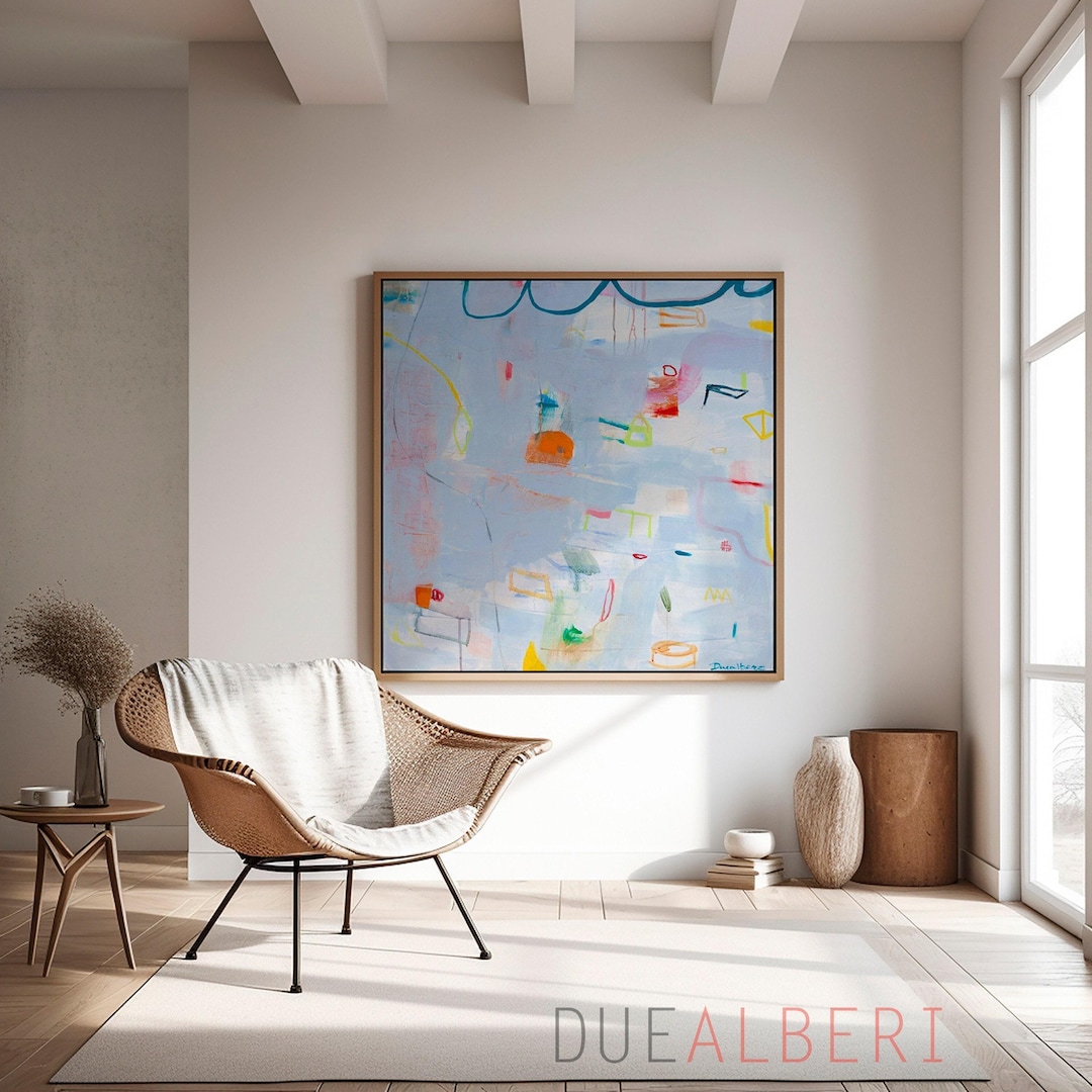 Minimalist Abstract Art Print, Light Blue Textured Giclée, Signed - Etsy