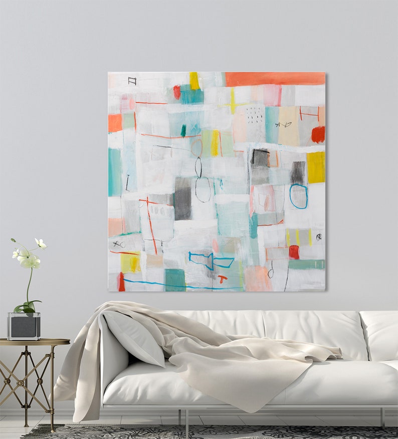 Abstract Painting Living Room Decor Large Wall Art Etsy