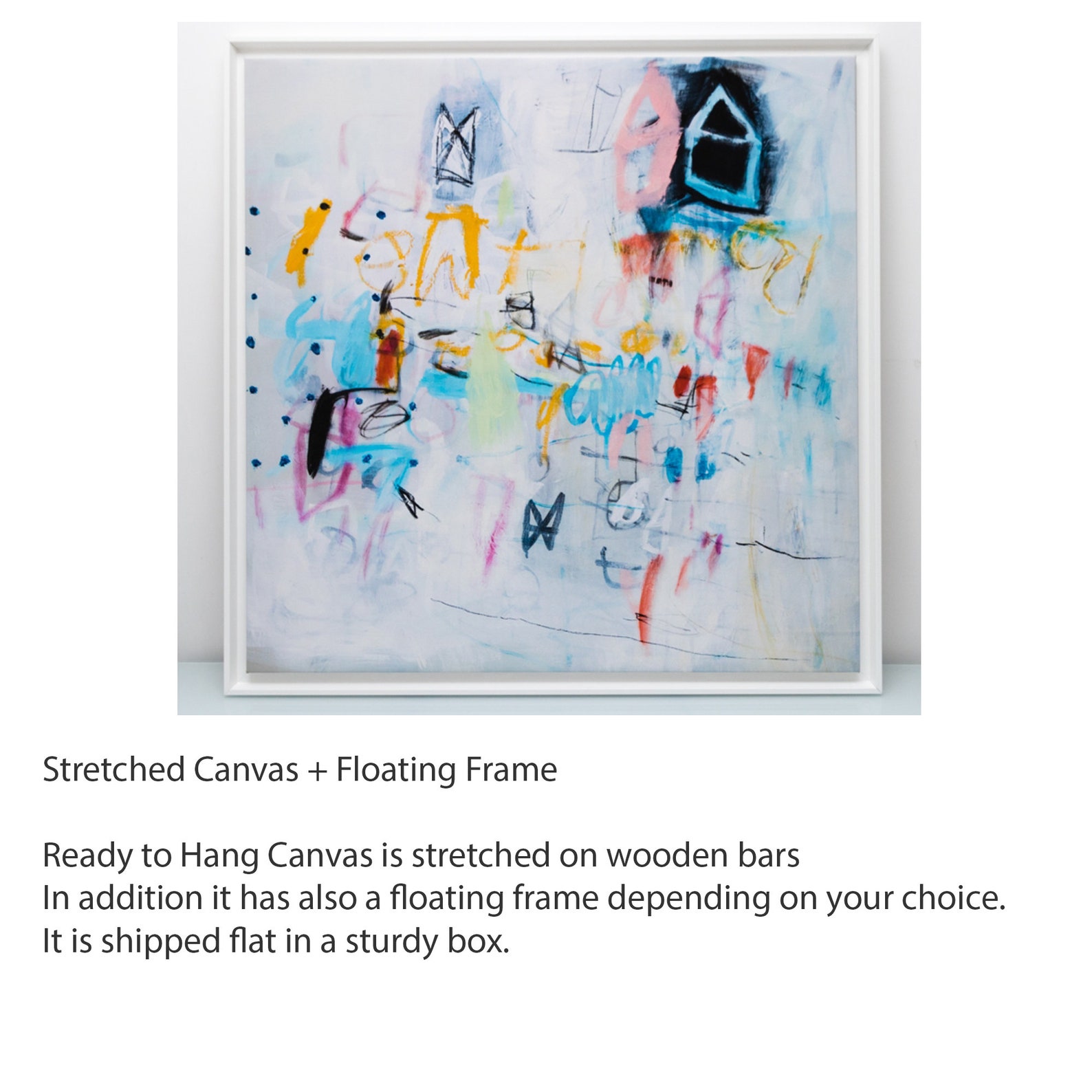 Soft Pastel Geometric Wall Art Abstract Painting Colorful Etsy