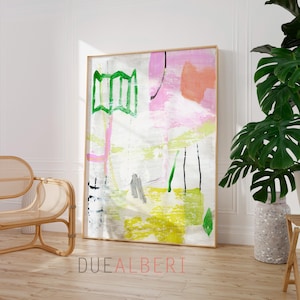 Abstrakte Wandbild, Strukturbild, hell rosa gelb Strukturbild, Kunst auf Leinwand, minimalistisches Leinwanddekor