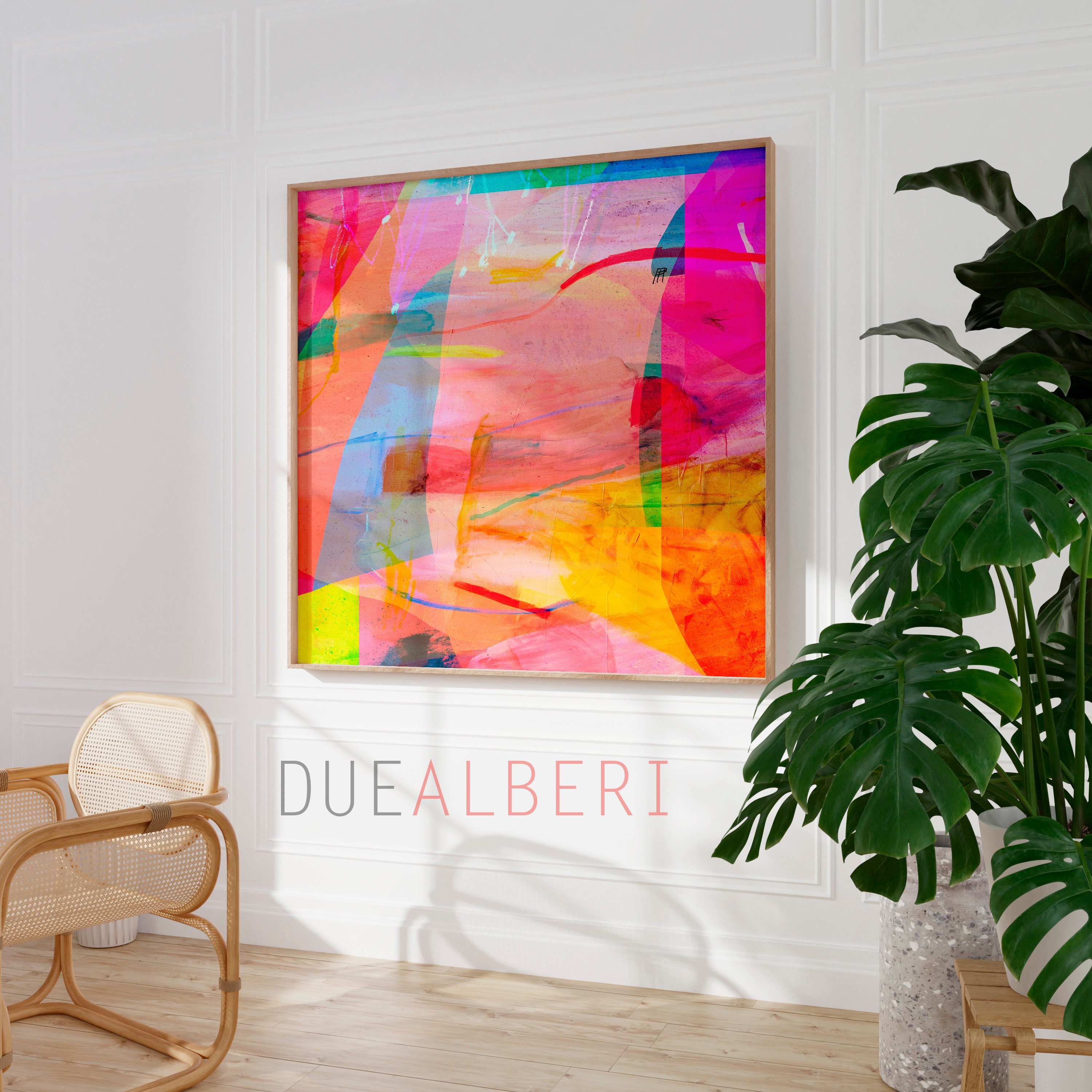 Colorful Abstract Painting Print, Vibrant Multicolor Large Wall Art, Bright  Modern Canvas Print, Funky Retro Eclectic Wall Decor - Etsy UK