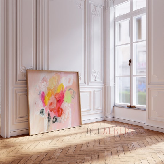Light Pink Abstract Artwork Modern Contemporary Abstract Wall Art