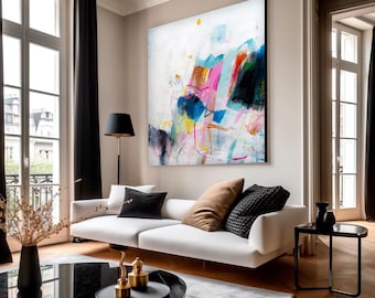 large abstract wall art colorful modern canvas print contemporary painting
