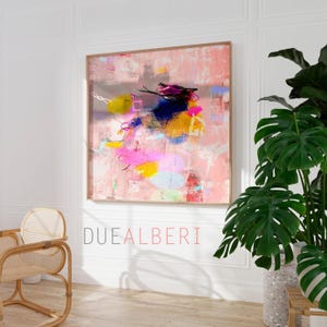 Abstrakter Magenta Pink Kunstdruck, Modernes Giclée