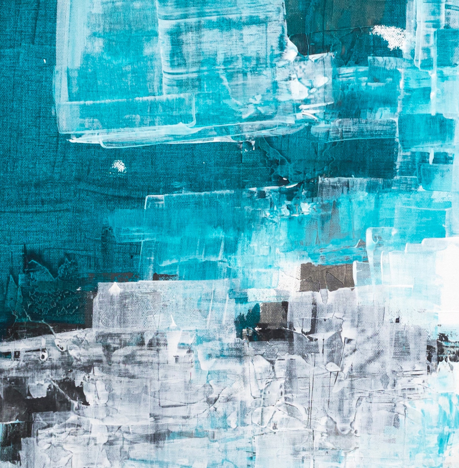 Teal Original Painting Large Abstract Painting Canvas Etsy