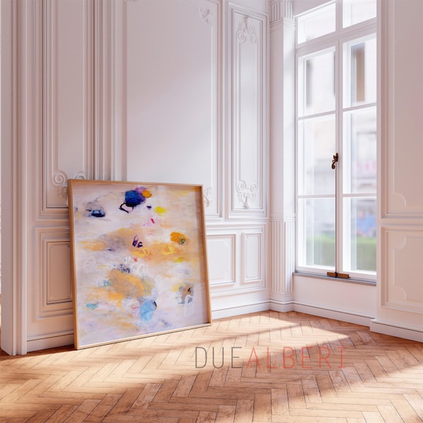 Abstract Giclee Print, Textured Pastel Neutral golden wall art - Italian art