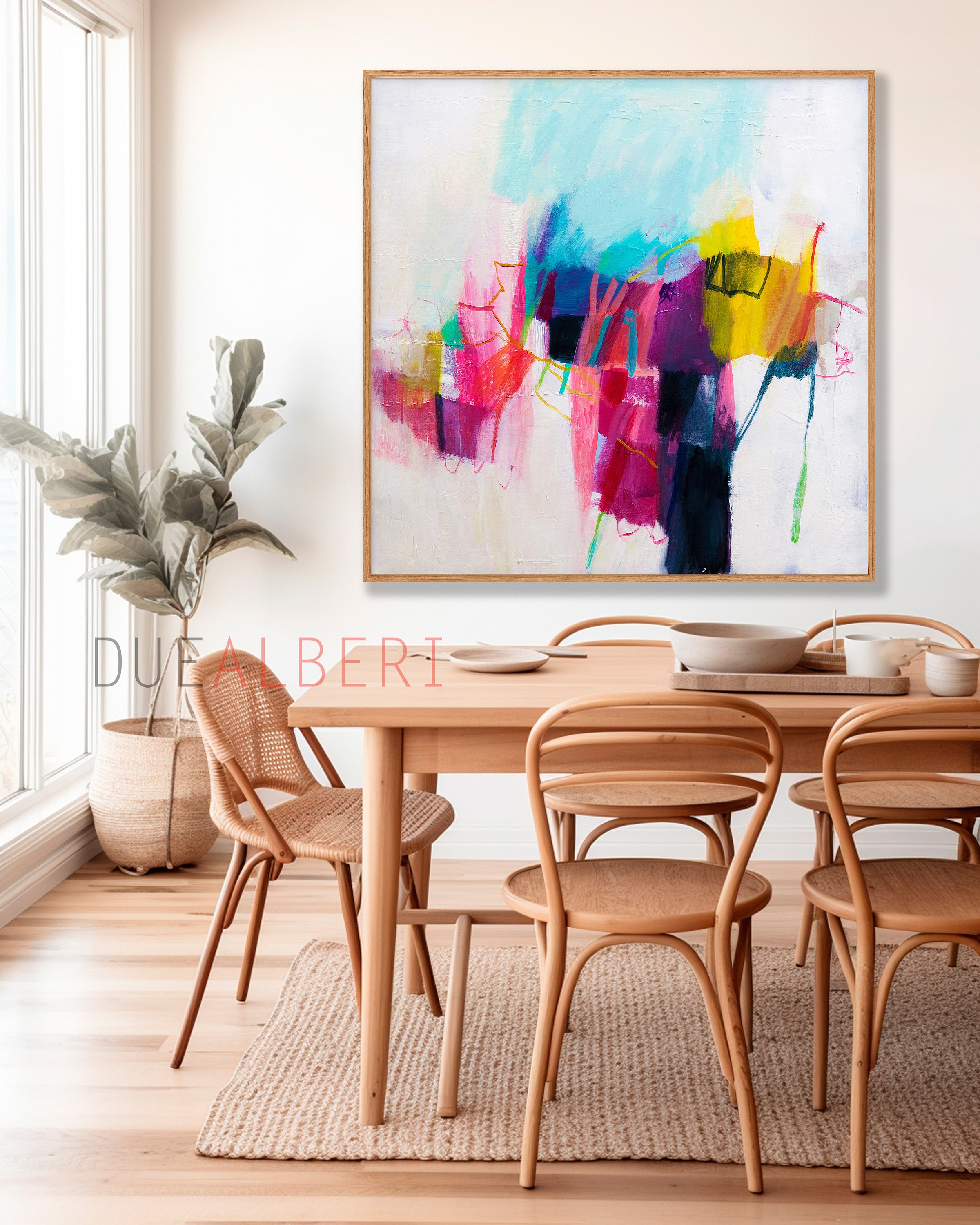 Cuadros Abstractos Grandes Colorful Abstract Painting PRINT on Canvas,  Large Abstract Print, Modern Wall Art, Extra Large Wall Art Above Bed 