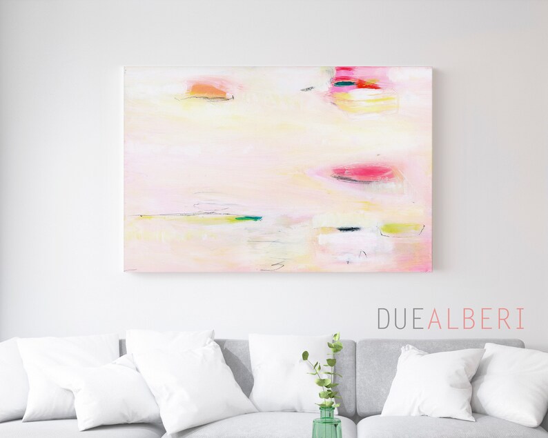 Abstract painting print, Neutral colors large minimalist abstract art, Modern textured beige pink, stylish pale pink aesthetic wall art image 9