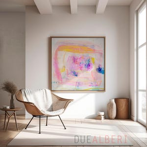 Pastel Abstract Art Print, Modern Boho Wall Decor, Pink Purple Beige