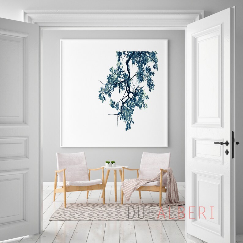 wall decor oak tree print gifts, Large wall art black and white poster, nordic black and white nature art, large wall art, living room art image 9