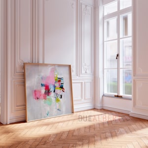 Rosa, Abstrakte Kunst, große Wandkunst, moderne Leinwand