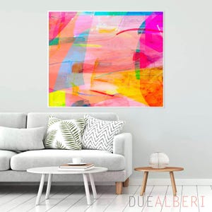 Colorful Abstract Art Print, Modern Giclée Canvas Wall Decor