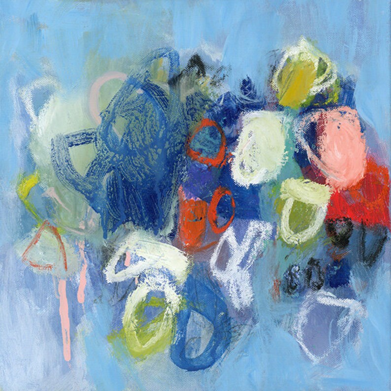 Abstract Print Blue Large Abstract Art. Floral Painting Print Etsy