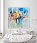 Large abstract painting colorful print, Large Art, Abstract print with blue pink and yellow, Abstract art 