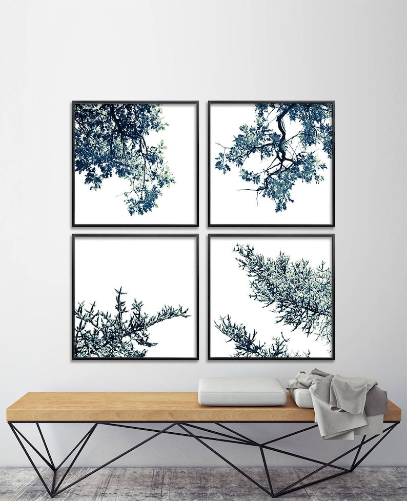 Large wall art black and white Tree Print Set Scandinavian Etsy