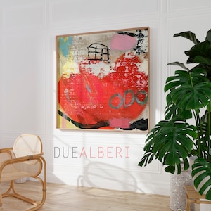 Abstract painting print, Beige and Neutral colors large abstract wall art, Modern wall decor, Trendy minimalist canvas art print