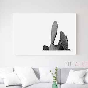 Kaktus Druck – Minimalistische Schwarz Weiß Wand Kunst, Moderne Natur Poster für Wohnzimmer oder Büro