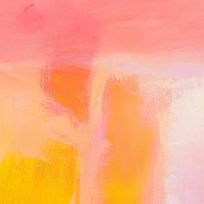 abstract painting colorful Print, pastel pink canvas print, Coral pink painting print, extra large abstract wall art print, large art print image 6