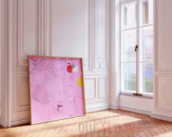 Light Pink Abstract Art Print, Giclee Canvas, Magenta Minimalist Decor