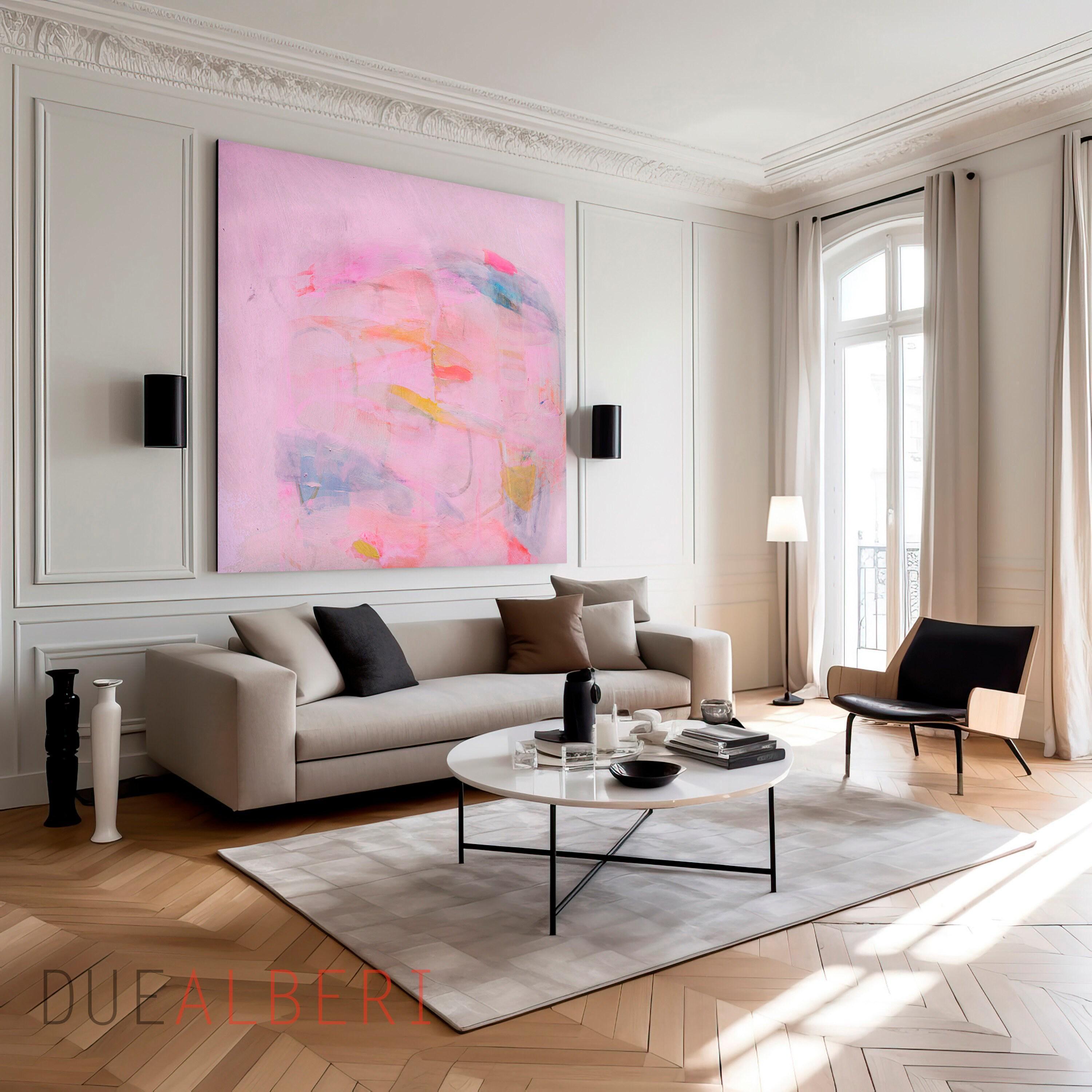 Soft Pink Abstract Art Print – Modern Minimalist Wall Decor - Etsy