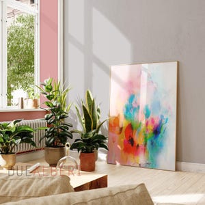 Pastell Abstrakt Kunst Druck, Bunt Giclée-Wand-Dekor
