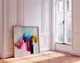 Pink Abstract Art, Large Wall Art, Modern Canvas