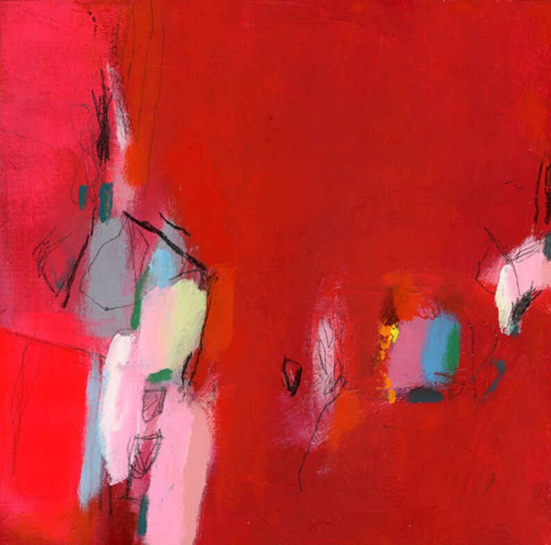 Red Abstract Art Red painting Abstract Art Print Prints Etsy