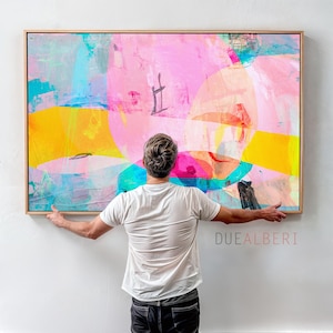 Abstract Giclée Print, Pink Geometric Art, Signed Limited Edition