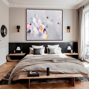 Large Abstract Grey Pink Wall Art Unique and Vibrant Art print for Your Home image 10