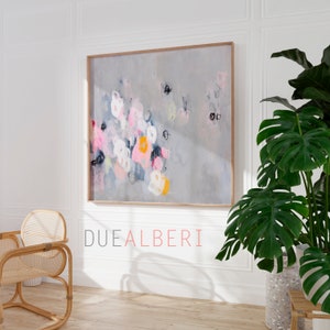 Print Abstract modern art , large wall art, pink and grey art, abstract painting Giclee print, fine art prints, duealberi