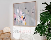 Print Abstract modern art , large wall art, pink and grey art, abstract painting Giclee print, fine art prints, duealberi